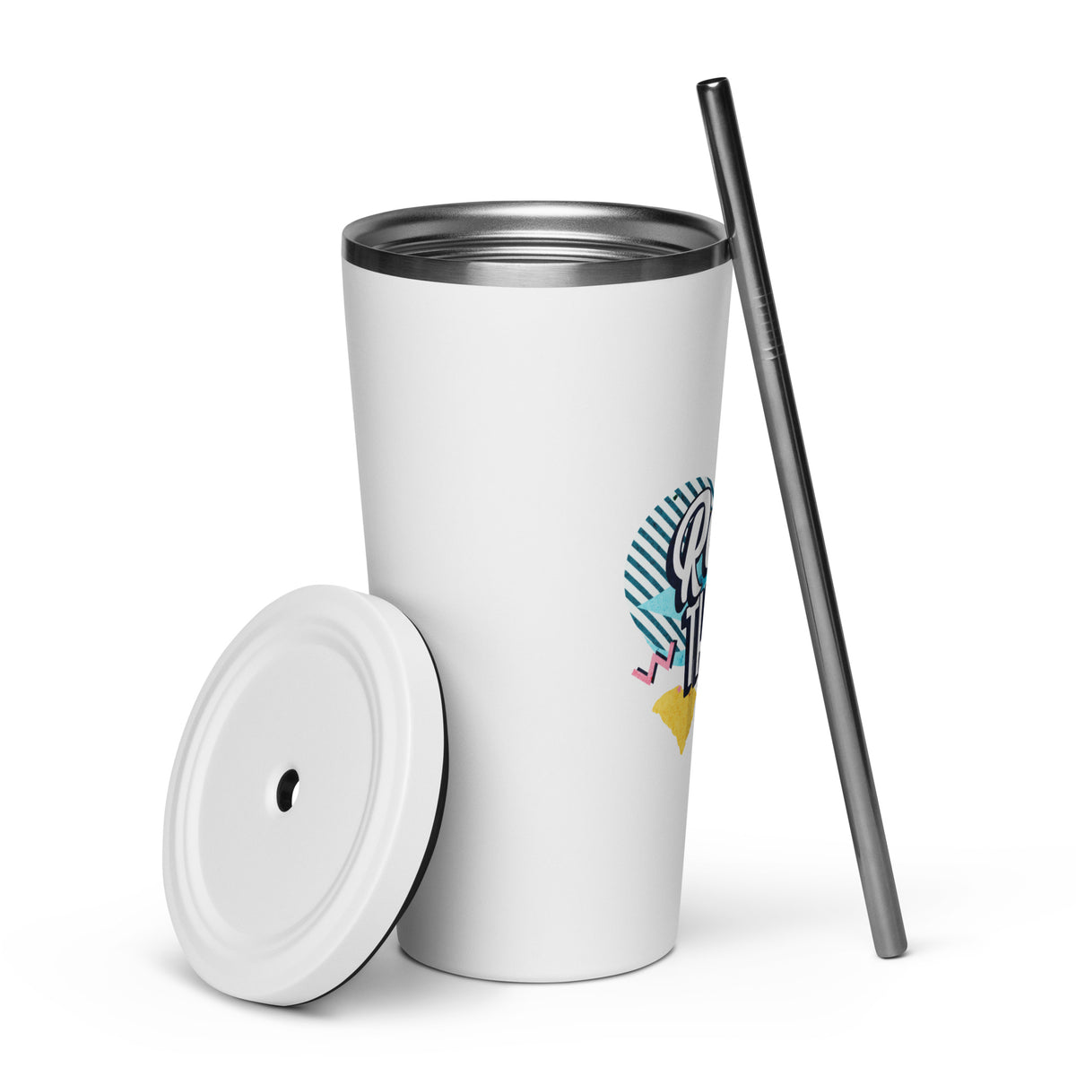 Rock the 90's insulated tumbler with a straw